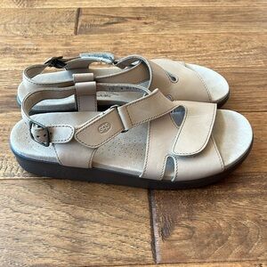SAS Tan Cream Comfort Sandals with Adjustable Straps